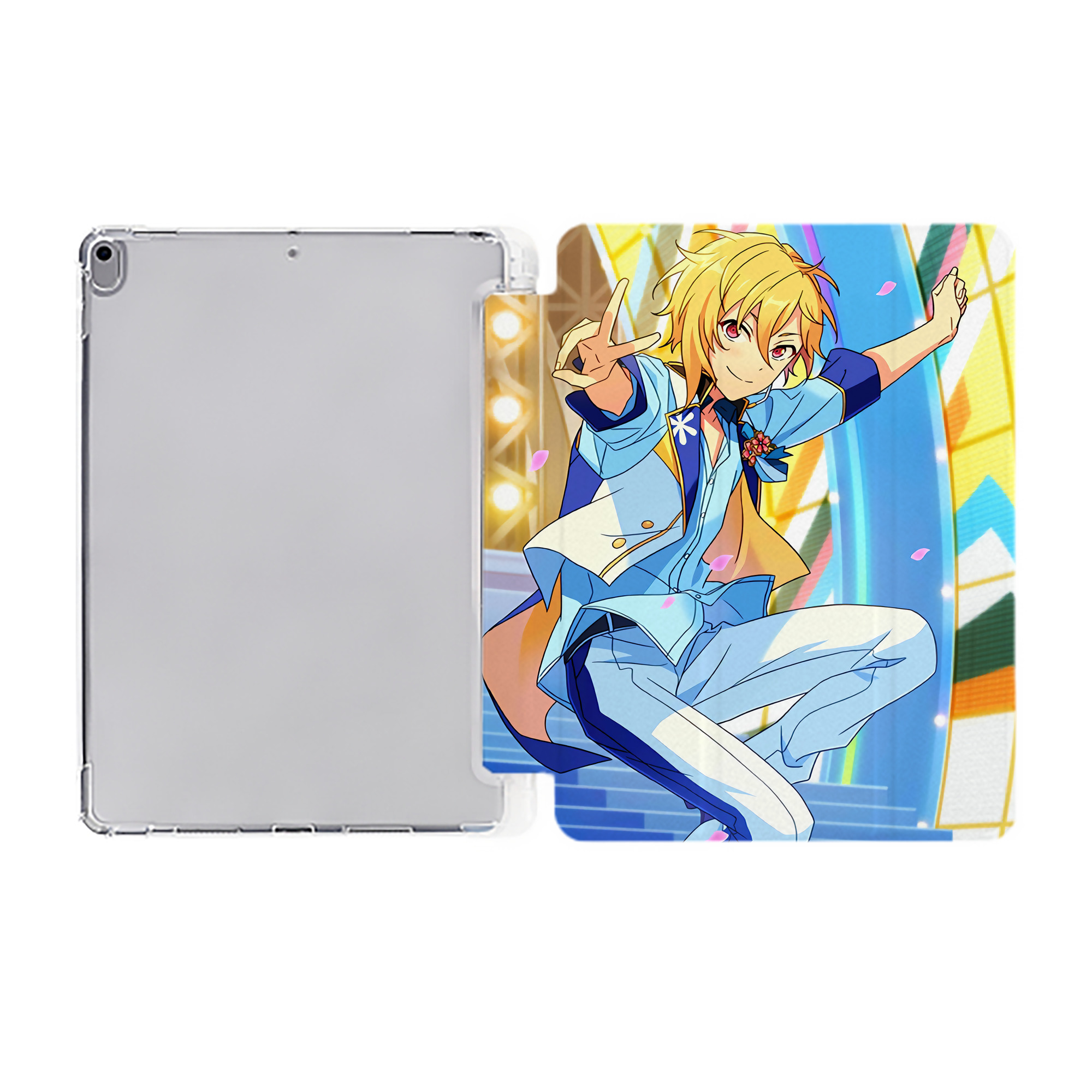 （画像用） あんさんぶるスターズ! Ensemble Stars IPad ケース ペン収納付き 三つ折りスタンド PUレザー×シリコン 対応機種9.5/10.5/10.9インチ